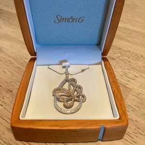 Simon G gold pave butterfly necklace